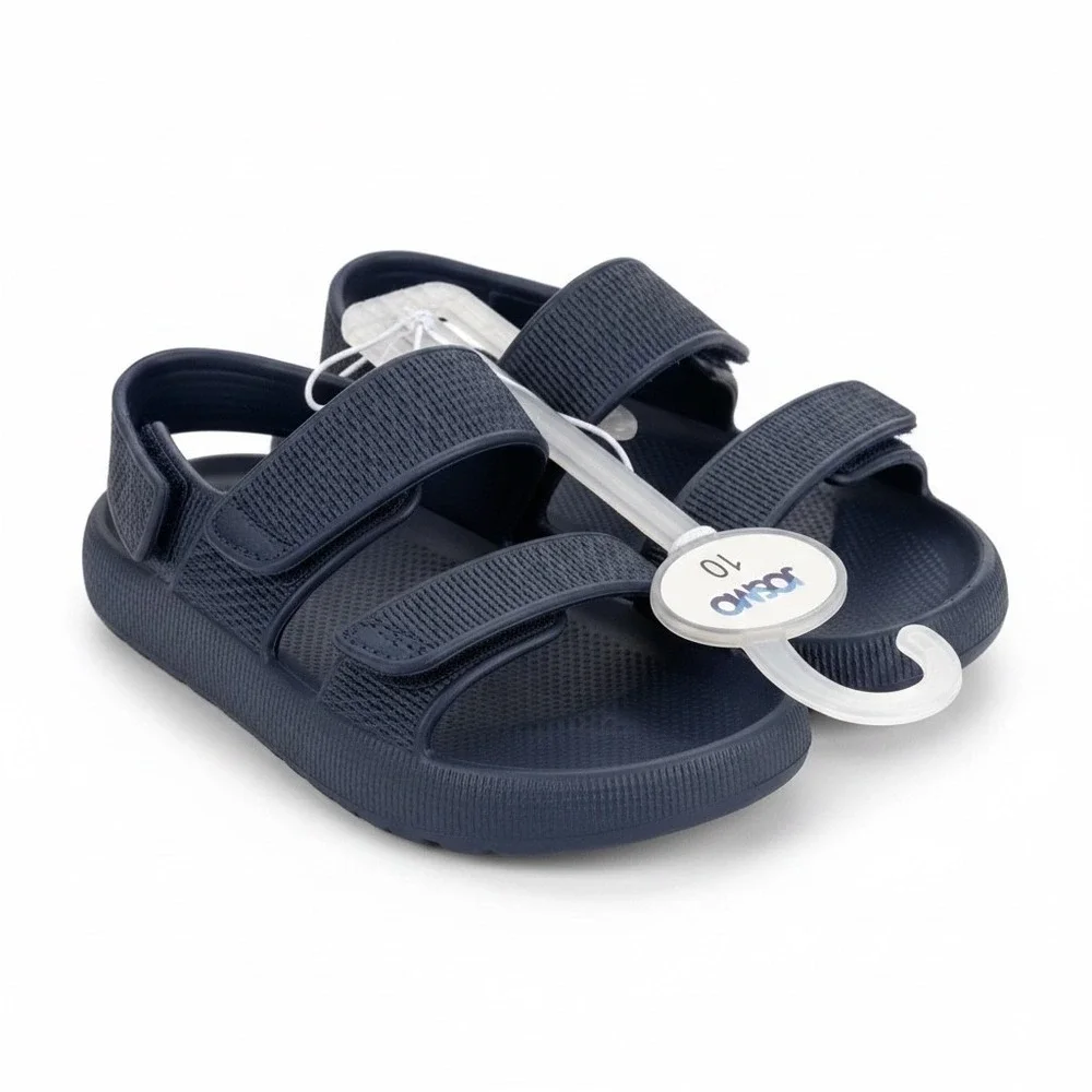 Josmo Unisex Kids Size 10 Rubber Sandals with Adjustable Ankle Strap Navy Blue